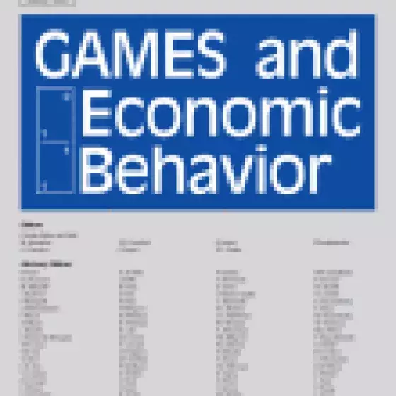 Blue cover for Games and Economic Behaviour Journal