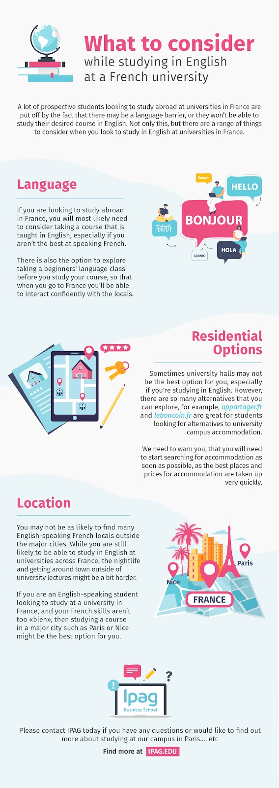 "Infographic for Considerations to Study in France"